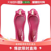 香港直邮SALVATORE FERRAGAMO 女士玫红色蝴蝶结低跟船鞋 0686716