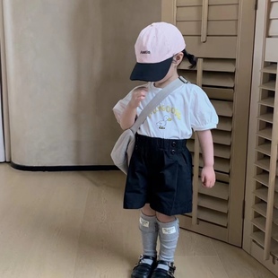品牌夏款女童装宝宝婴幼儿童韩版白色泡泡袖小鸭子短袖T恤上衣潮