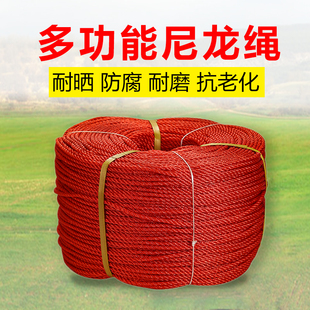 绳子1mm-20mm尼龙绳子粗细捆绑绳耐磨塑料绳pe绳胶丝绳红色绳子细