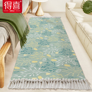 卧室房间飘窗垫家用纯棉毛毯沙发茶几编织地毯客厅冬天地垫床边毯