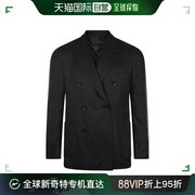 香港直邮Lardini 男士 黑色羊毛真丝混纺西装外套 IT660AESK61552