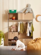 儿童衣柜不锈钢家用卧室收纳组合储物柜子无甲醛定制宝宝衣橱架子