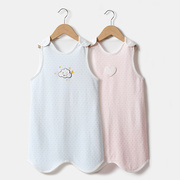 婴儿背心睡袋薄款纯棉马甲式儿童宝宝夏季护肚空调防踢被连体睡衣
