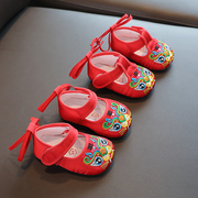虎头鞋婴儿6到12个月男女宝宝软底，步前布鞋子(布，鞋子)新生0-3月透气凉鞋夏