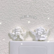 立体小天使浮雕开关装饰贴墙面贴饰树脂，迷你树脂可爱卧室墙面贴