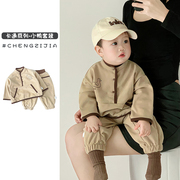春秋男女宝宝衣服套装婴幼儿童，外出服洋气，韩版卫衣卫裤两件套