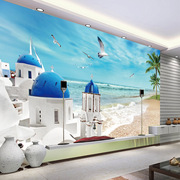 3d电视背景墙大型壁画，地中海风格无纺布壁纸，墙纸沙发墙布
