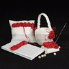 RedBox婚庆用品 红玫瑰 欧式婚礼签到本套装 签到笔 戒枕花篮