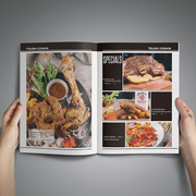 简装西餐菜谱制作定制设计餐牌杂志高档创意防水防油菜单印刷