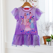 2024夏款韩国童装，londoni女童甜美萌可公主，紫色网纱连衣裙