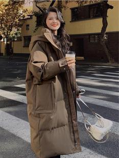 反季羽绒棉服女2023中长款工装加厚设计高级感冬装棉衣袄外套