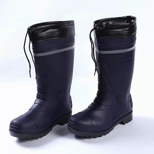 冬季雨鞋雨靴子加绒加厚加棉防水男水鞋高筒，水靴保暖防滑劳保胶鞋