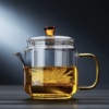 玻璃耐热茶壶办公家用防爆过滤泡茶耐高温水壶，电陶炉加热茶水分离