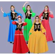 新疆舞蹈服装女演出服新疆民族，舞台服装新疆表演服成人连衣裙
