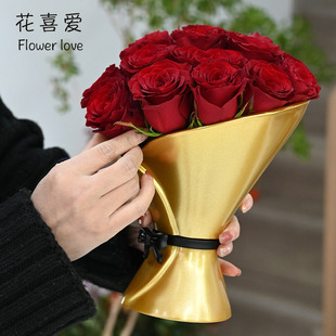 花喜爱女神手捧花器韩式万花筒，花束插花盒，艺术花瓶玫瑰花束包装盒