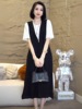 欧货时尚假两件连衣裙套装，女2024韩版宽松大码显瘦t恤卫衣裙