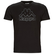 kappa背靠背男装运动t恤圆领，纯棉透气短袖，上衣黑色2024夏季