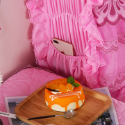 公主蕾丝软包床头罩韩式粉色全z包床头套夹棉皮床保护罩家居防尘
