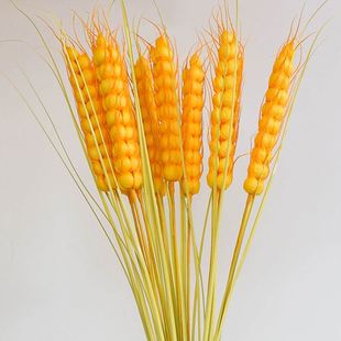 黄金麦穗金色仿真干花客厅摆设装饰摆件天然小麦大麦花束花篮开业