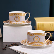 高档金色咖啡杯骨瓷高颜值水杯，英式下午茶家用精致茶杯h杯碟套装