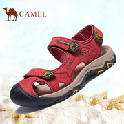 骆驼女鞋2023夏季户外运动凉鞋女包头真皮防滑徒步沙滩鞋平底