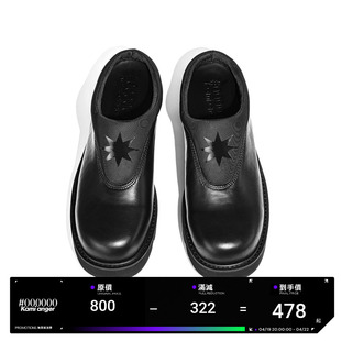 kamianger原创设计黑色，德比包头拖鞋时尚厚底，休闲增高半拖鞋男