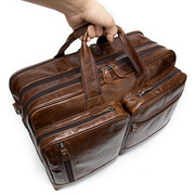 时尚商务寸电脑公文包出差大容量旅行包手提包真皮纯色男士包袋