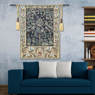 比利时挂毯欧式高档艺术吸音壁毯客厅玄关背景墙装饰布艺画生命树