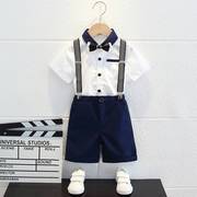 男童礼服夏季小主持人，服装儿童西装套装男孩演出服，帅气英伦风花童