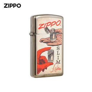 ZIPPO纤巧设计防风煤油打火机48396美版原版在册