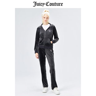 juicycouture橘滋套装女夏季天鹅绒外套夹克，轻奢直筒休闲裤