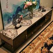 高档新中式电视柜盖布绣花桌布客厅茶几布桌垫台布桌旗长方形