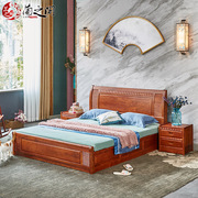 红木床 刺猬紫檀红木家具花梨木1.8米双人大床中式古典卧室实木床