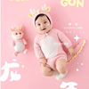 百天宝宝摄影服装粉色龙造型拍照衣服道具主题影楼写真婴儿百日照