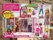 芭比娃娃双层梦幻衣橱玩具套装，大礼盒手提女孩公主礼物hgx57