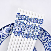 釉下彩陶瓷筷子高档白色象牙筷子中式耐高温筷子 青花筷子陶瓷筷