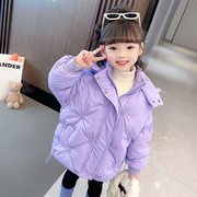 女童加绒冬装棉衣棉袄2023儿童女孩洋气韩版加厚保暖棉服外套