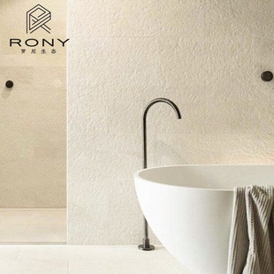罗尼日式卫生间瓷砖浴室阳台，通体砖侘寂风厨房墙砖奶油白防滑(白防滑)地砖
