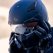 西班牙MT街霸组合盔夏季机车半盔头盔摩托车男复古全盔越野拉力盔