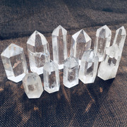 天然白水晶(白水晶)柱六棱柱供佛堂消磁水晶，矿石原石瑜伽打坐冥想水晶装饰