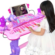 儿童多功能电子琴玩具 1-3-6岁初学者宝宝女孩钢琴话筒可弹奏充电