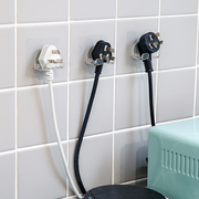 创意电源插头挂钩厨房电线插座，收纳强力粘胶钩子，浴室剃须壁挂架