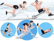 多功能腰力机健腹器仰卧起坐，板收腹运动家用健身器材可折叠柠檬黄