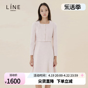 LINE女装冬季气质方领小香风职业OL通勤连衣裙NWOPNK0100