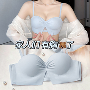 半杯性感内衣女小胸聚拢厚2024爆款纯甜美型显大文胸套装女士胸罩