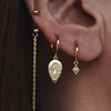 复古图腾耳环欧美几何水晶，vintage高级感法式耳坠，925纯银叠戴耳饰