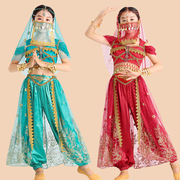 印度舞蹈服装女儿童六一幼儿新疆舞，民族舞合唱表，演出服茉莉公主裙