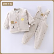 初生婴儿夹棉套装宝宝棉衣加厚冬装新生儿衣服冬季棉袄0-1岁棉服2