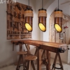 创意竹筒麻绳吊灯个性自然风民宿餐厅茶室复古咖啡厅新中式竹子灯