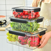高透明保鲜盒大容量pet冰箱加厚食物收纳盒长方形保鲜密封盒大号